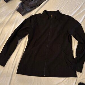 size small womens scrub work wear shirt top black jacket coat long sleeve